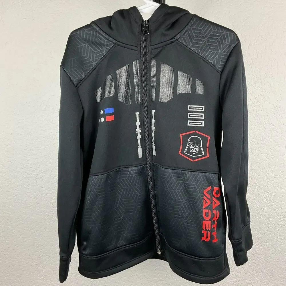Star Wars Darth Vader Hoodie Boys M 5/6 Black Full Zip Costume Cosplay Jacket